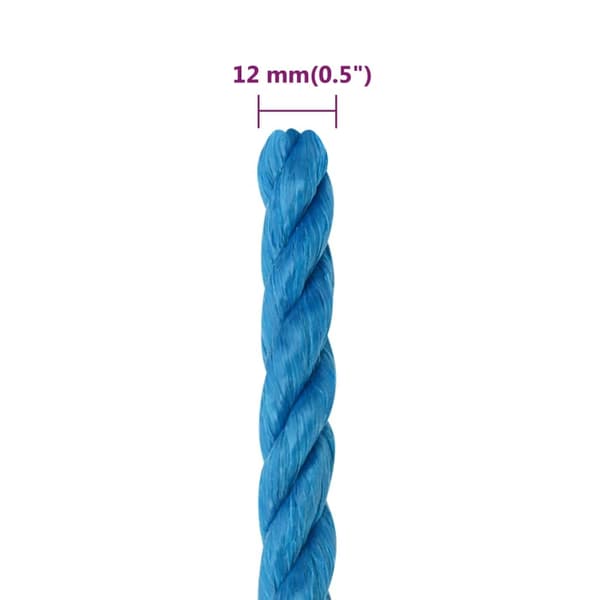 vidaXL Rep blå 12 mm 25 m polypropylen Blå