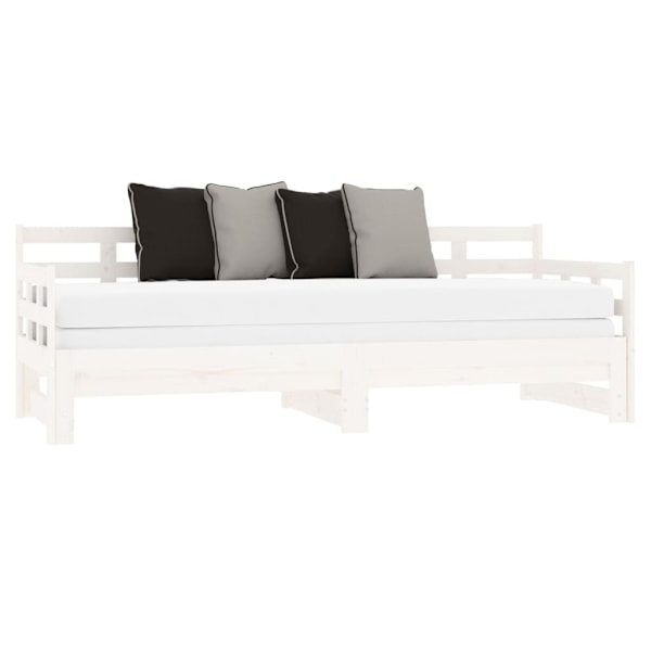 vidaXL Bäddsoffa vit massiv furu 2x(80x200) cm Vit