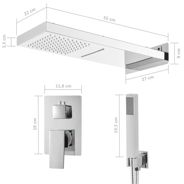 vidaXL Duschsystem rostfritt stål 201 silver