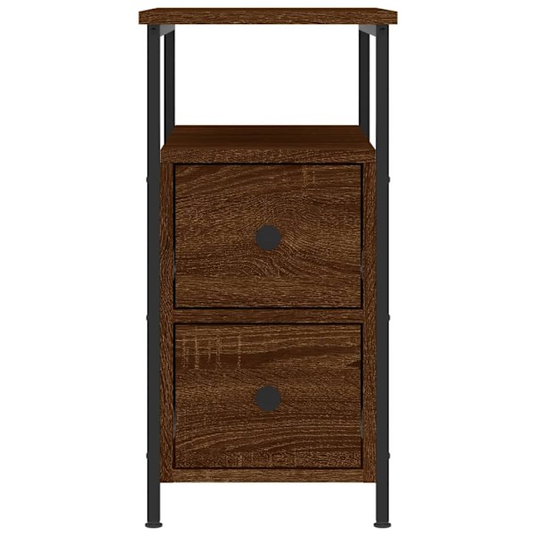 vidaXL Sängbord 2 st brun ek 30x60x60 cm konstruerat trä Brun