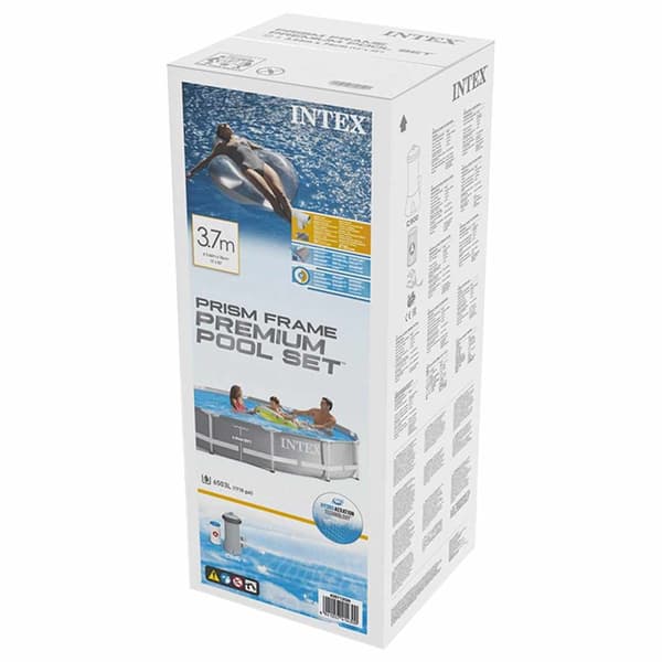 INTEX Pool med tillbehör Prism Frame Premium 366x76 cm Grå