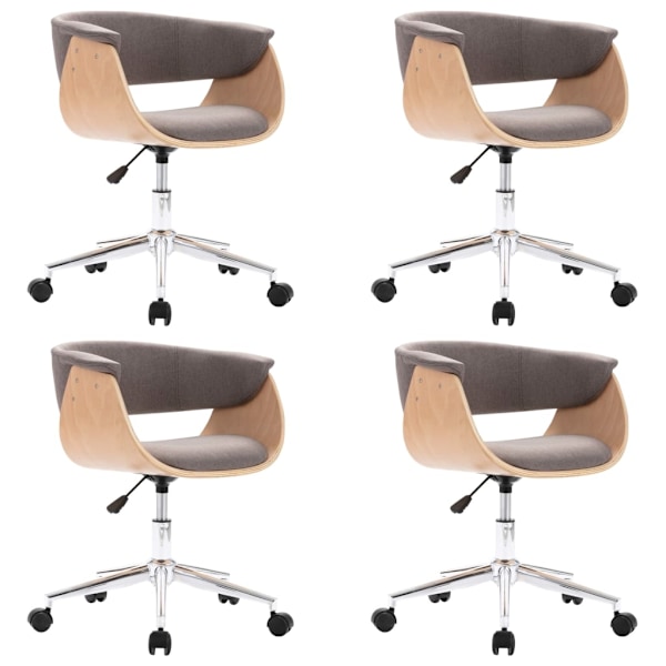 vidaXL Snurrbara matstolar 4 st taupe tyg Taupe