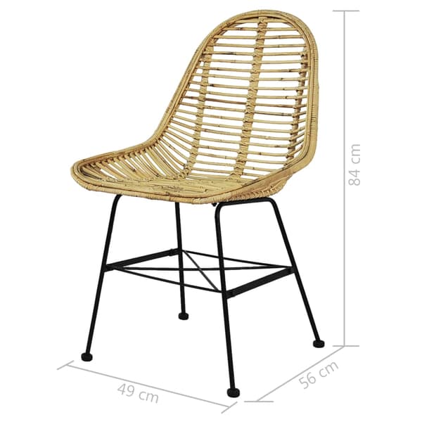 vidaXL Matstolar 6 st naturlig rotting Beige