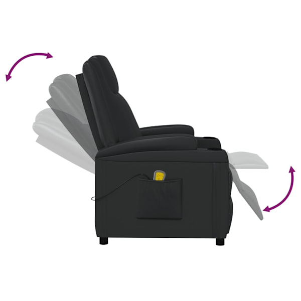 vidaXL Massagefåtölj svart konstläder Svart