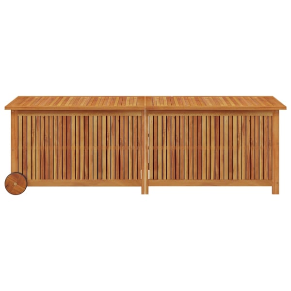 vidaXL Dynbox med hjul 150x50x58 cm massivt akaciaträ Brun