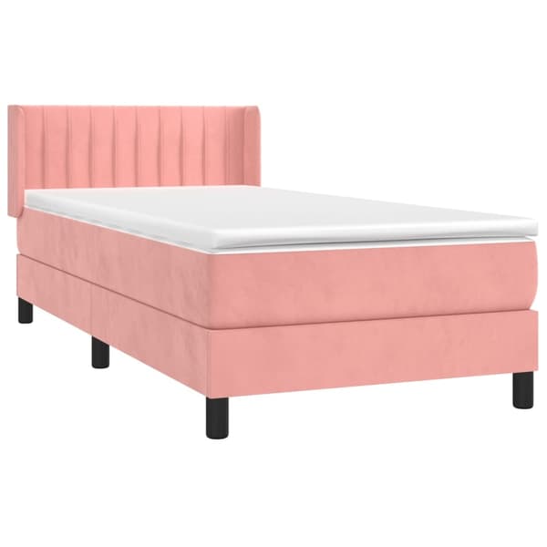 vidaXL Ramsäng med madrass rosa 90x200 cm sammet Rosa