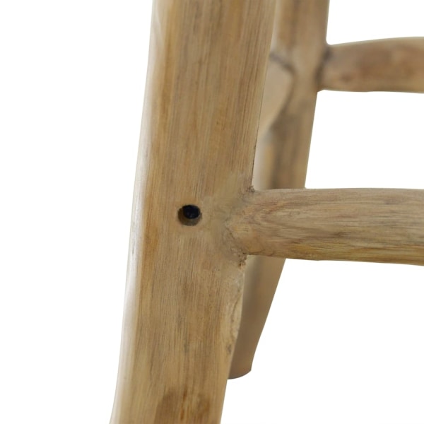vidaXL Barstol äkta läder teak fyrkantig Brun