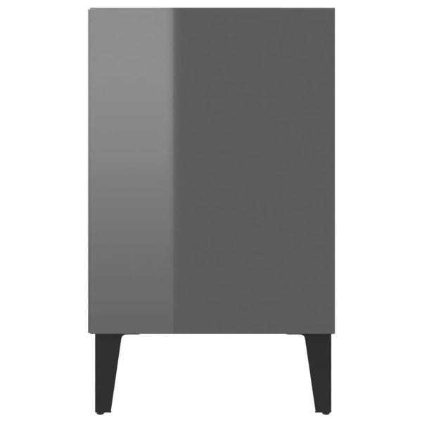 vidaXL TV-bänk med metallben grå högglans 103,5x30x50 cm grå
