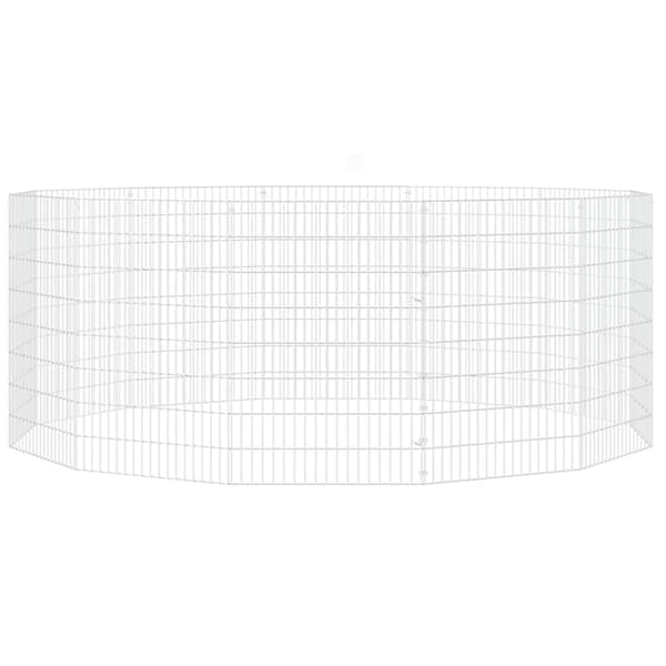 vidaXL Husdjursbur 12-panel 54x80 cm galvaniserat järn Silver