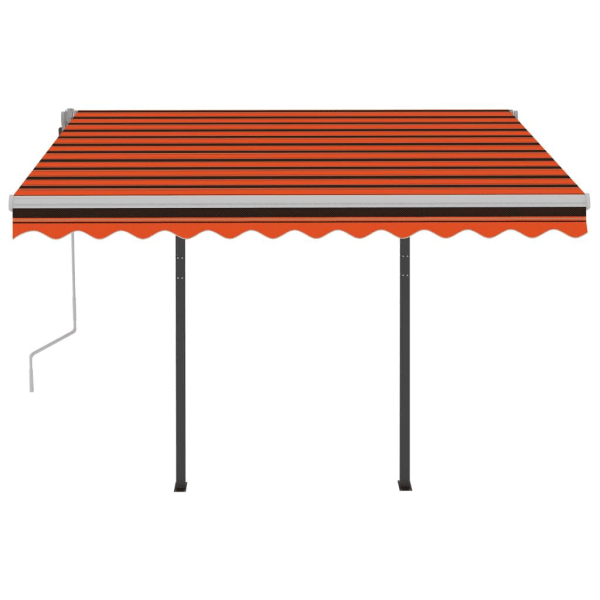 vidaXL Automatisk markis med vindsensor & LED 3,5x2,5 m orange/brun Orange