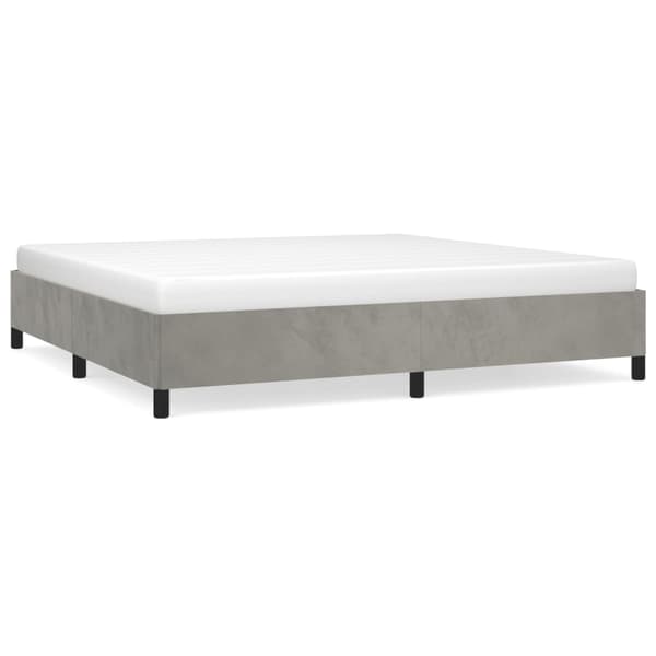 vidaXL Sängram ljusgrå 200x200 cm sammet Grå