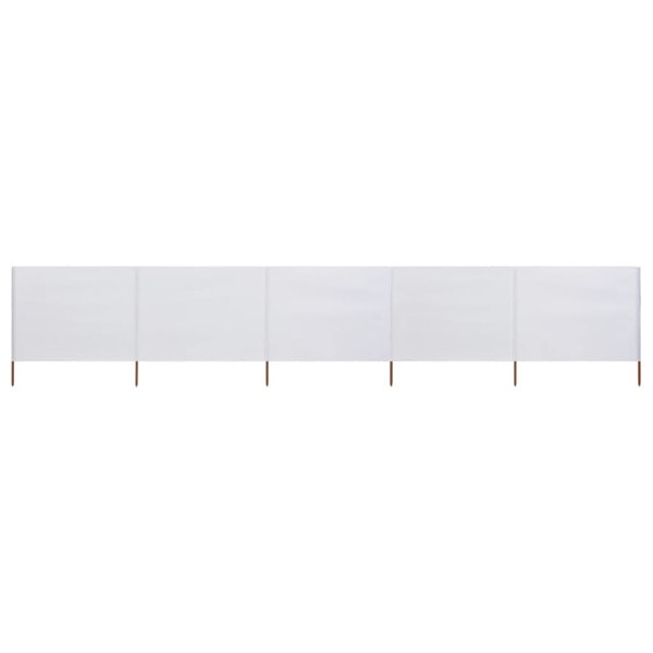 vidaXL Vindskydd 5 paneler tyg 600x160 cm sandvit Vit