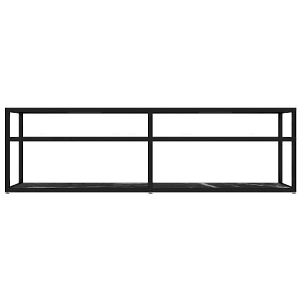 vidaXL Tv-bänk svart marmor 160x40x40,5 cm härdat glas Svart