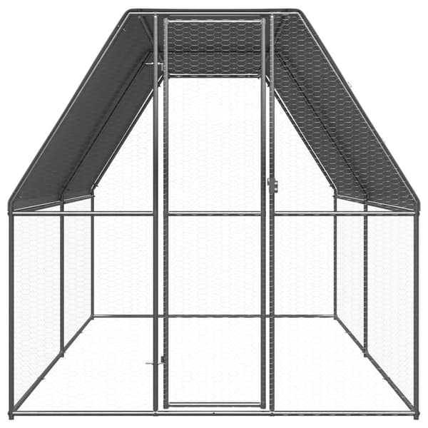 vidaXL Hönsbur för utomhusbruk 2x4x2 m galvaniserat stål Silver