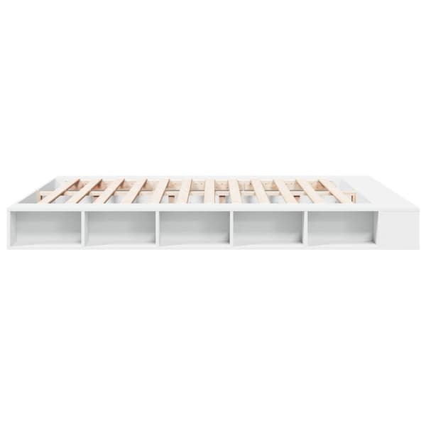 vidaXL Sängram vit 200x200 cm konstruerat trä Vit