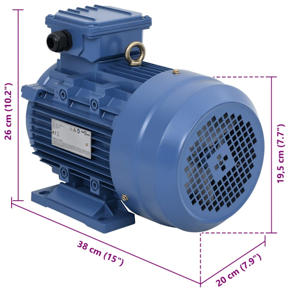 vidaXL 3-fas elektrisk motor aluminium 3kW/4HP 2-polig 2840 RPM