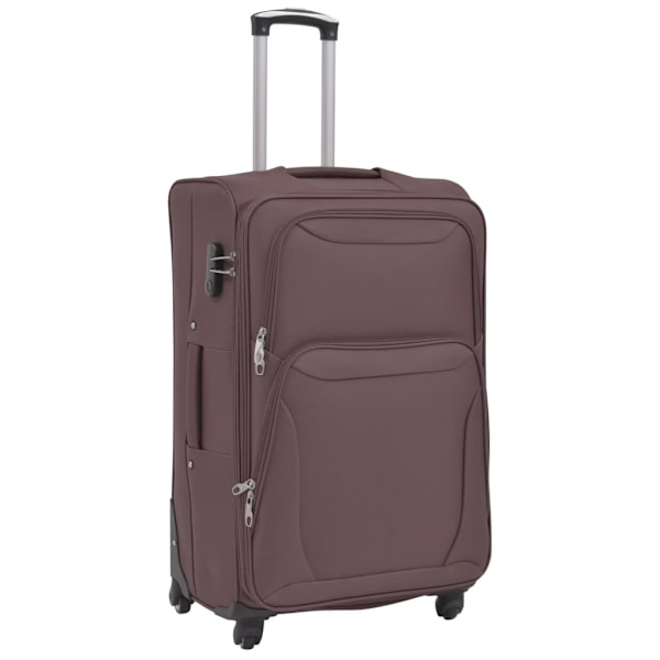 vidaXL Resväskor 3 st kaffebrun soft case Brun