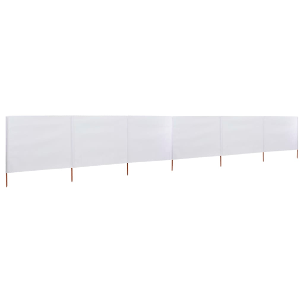 vidaXL Vindskydd 6 paneler tyg 800x120 cm sandvit Vit