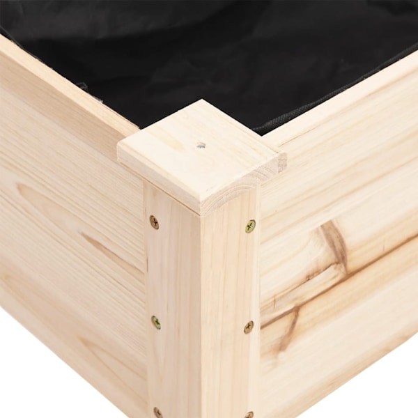 vidaXL Odlingslåda på hjul med foder 71x37x80 cm massivt granträ Brun