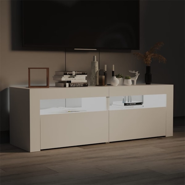 vidaXL TV-bänk med LED-belysning vit 120x35x40 cm Vit