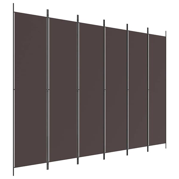 vidaXL Rumsavdelare 6 paneler brun 300x220 cm tyg Brun