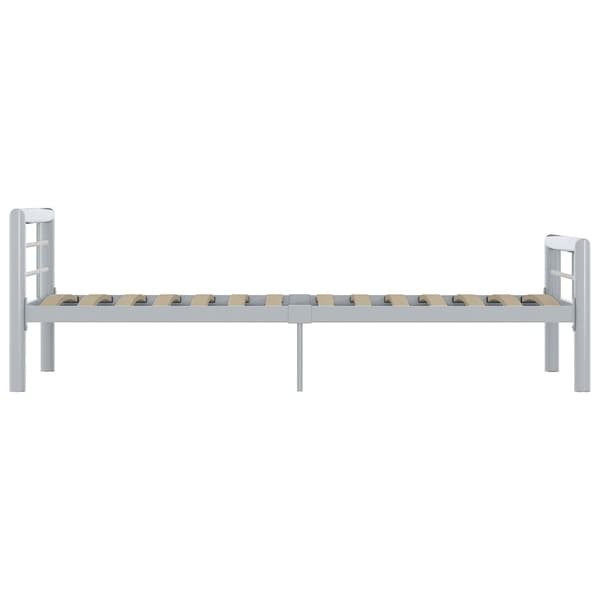 vidaXL Sängram grå och vit metall 90x200 cm grå