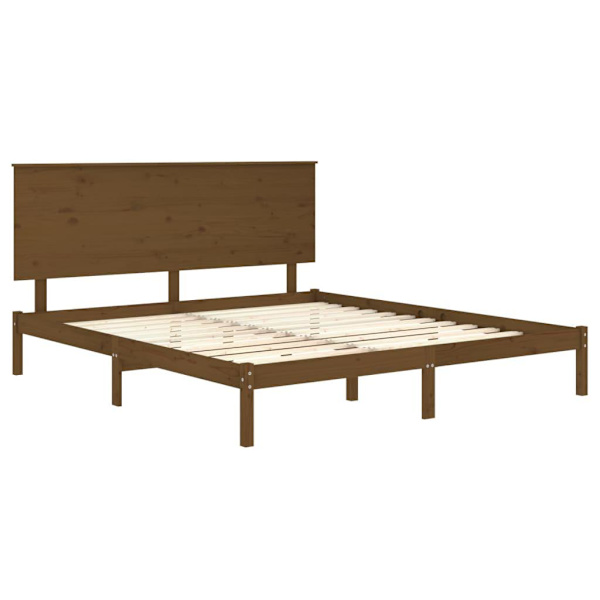 vidaXL Sängram honungsbrun massiv furu 200x200 cm Brun