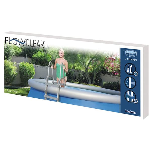 Bestway Poolstege Flowclear 4 steg 122 cm grå