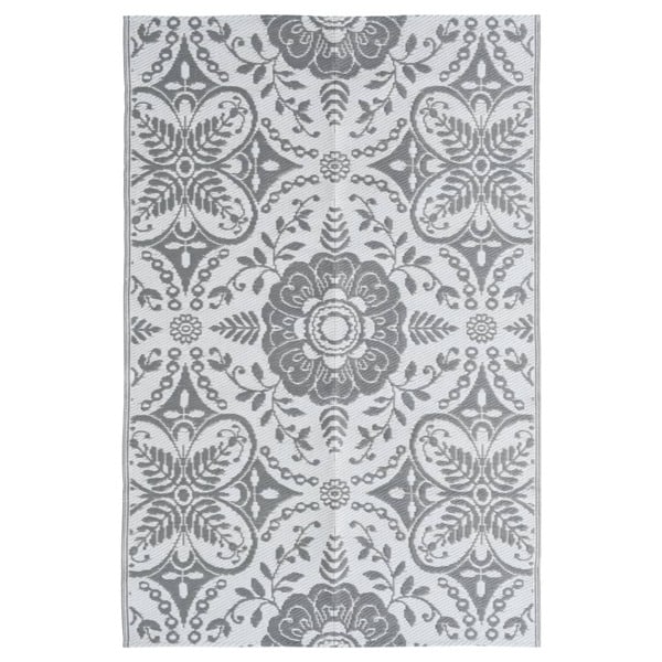 vidaXL Utomhusmatta ARAKIL ljusgrå 120x180 cm PP grå
