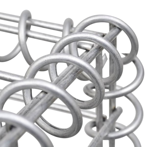 vidaXL Planteringsgabion upphöjd galvaniserat stål 450x30x30 cm Silver