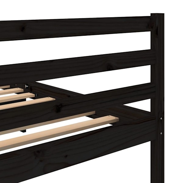 vidaXL Sängram svart massiv furu 100x200 cm enkelsäng Svart
