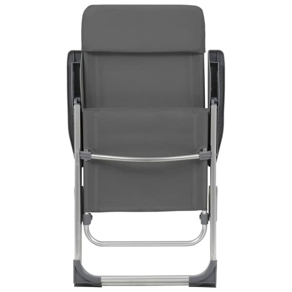 vidaXL Hopfällbara campingstolar 4 st aluminium grå grå