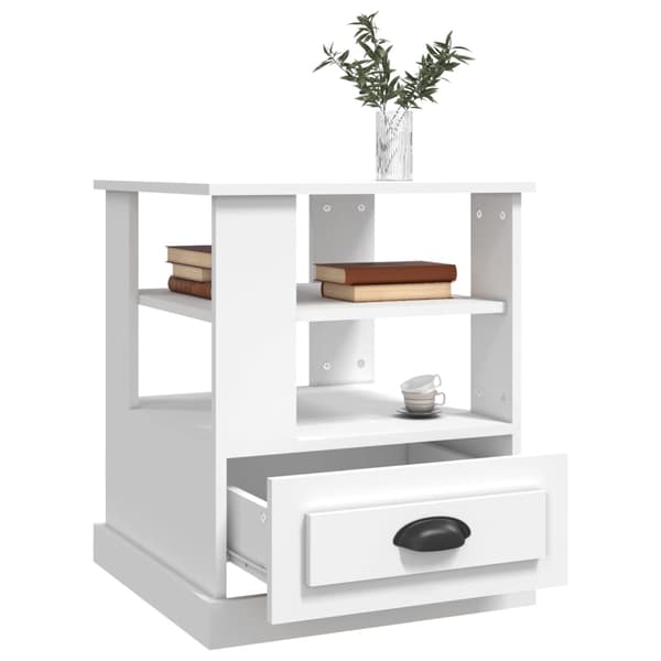vidaXL Sängbord vit 50x50x60 cm konstruerat trä Vit