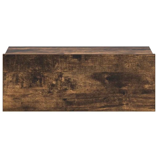 vidaXL Svävande sängbord 2 st rökfärgad ek 40x30x15 cm konstruerat trä Brun
