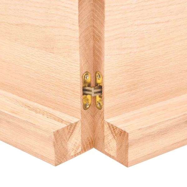 vidaXL Hyllplan 220x50x(2-6) cm obehandlad massiv ek Brun