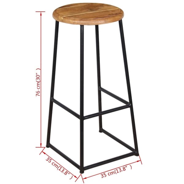 vidaXL Barstolar 2 st massiv teak Brun