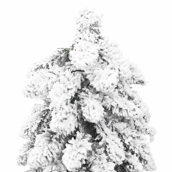 vidaXL Belyst plastgran med 100 LEDs och snö 180 cm Vit