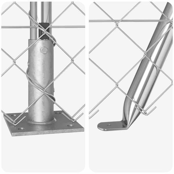 vidaXL Länkfence med betongbas 25 x 0,6 m Galvaniserat stål Silver Silver