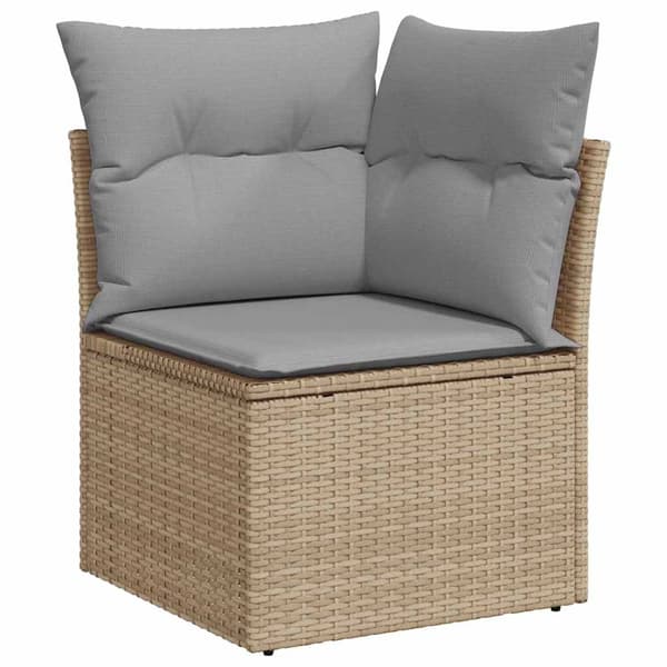 vidaXL Trädgårdsoffset Beige Poly rattan Beige