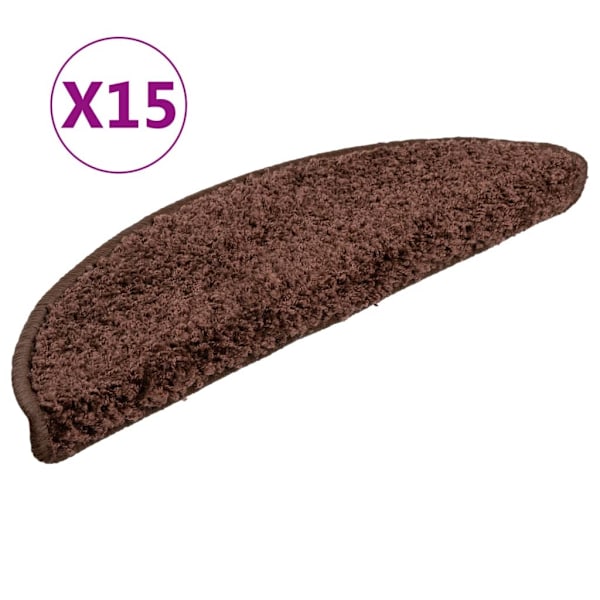 vidaXL Trappstegsmattor 15 st brun 56x17x3 cm Brun