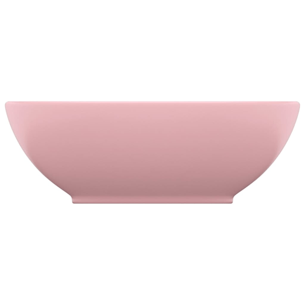 vidaXL Lyxigt ovalt handfat matt rosa 40x33 cm keramik Rosa