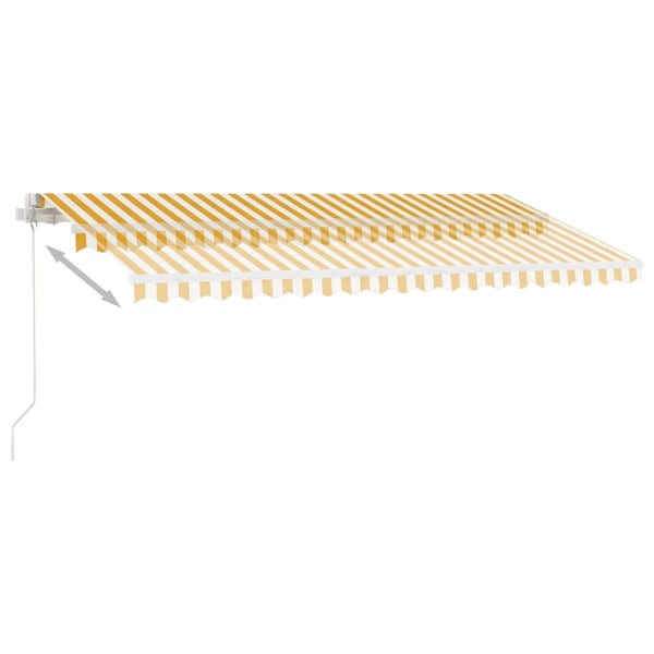 vidaXL Fristående markis manuellt infällbar 450x300 cm gul/vit Gul