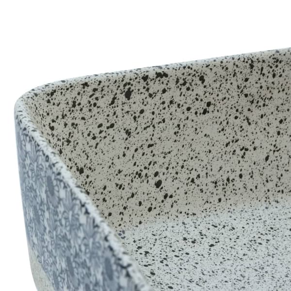 vidaXL Handfat grå och blå rektangulär 46x35,5x13 cm keramik Grå