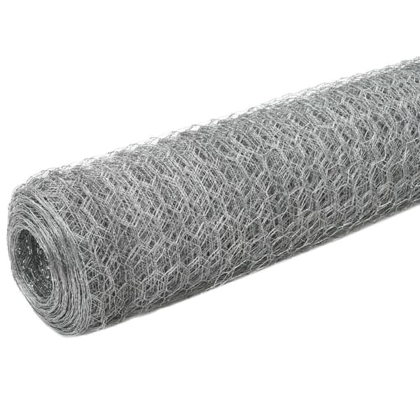 vidaXL Hönsnät galvaniserat stål 25x1,2 m silver Silver