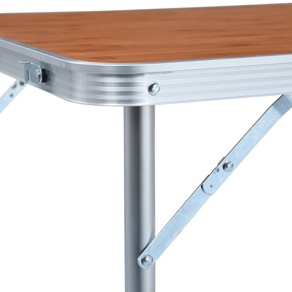 vidaXL Hopfällbart campingbord aluminium 120x60 cm Brun
