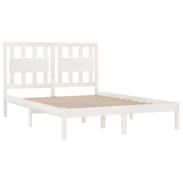 vidaXL Sängram vit massiv furu 140x200 cm Vit