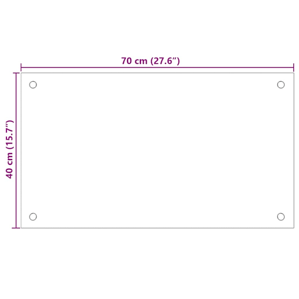 vidaXL Stänkskydd transparent 70x40 cm härdat glas Transparent