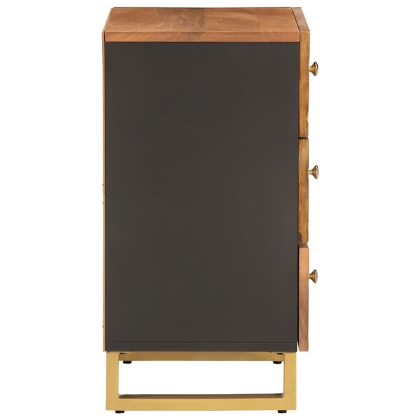vidaXL Sängbord brun och svart 50x33x60 cm massivt mangoträ Brun