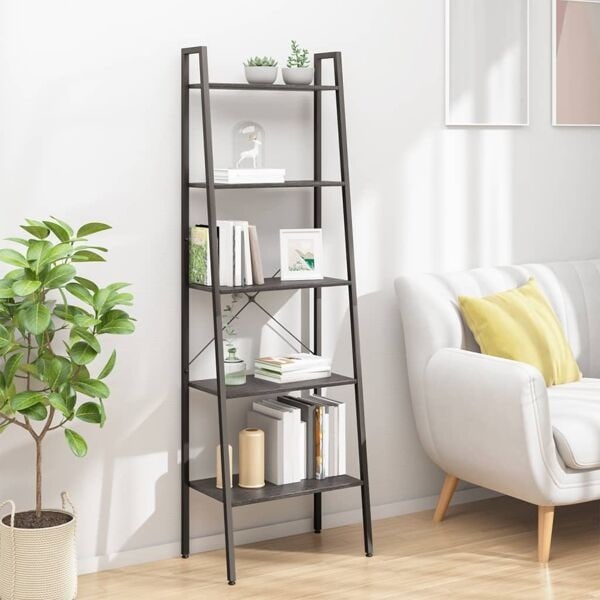 vidaXL Stående hylla med 5 hyllplan svart 56x35x174 cm Svart