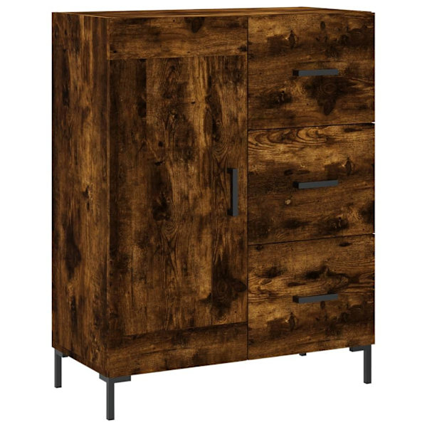 vidaXL Högskåp rökfärgad ek 69,5x34x180 cm konstruerat trä Brun